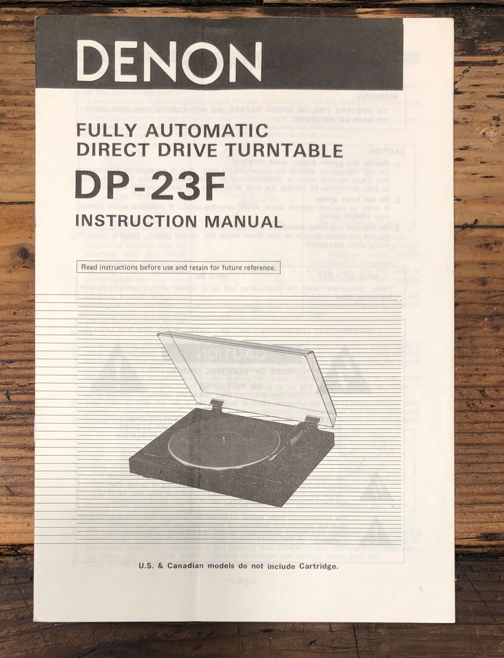 Reproductor de discos Denon DP-23F / Propietarios de tocadiscos / Manual de usuario *Original* Foto 1 de 1