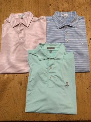 Lote De 3 Surtidos Peter Millar Polo Para Hombres Medianos Verano Comodidad Golf Excelente Foto 1 de 4