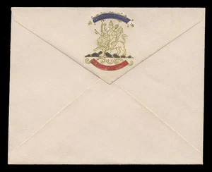 INDIA - PRINCELY STATES - STATIONERY - BASTAR STATE - GOLD/MULTICOLORED ON WHITE - Picture 1 of 2