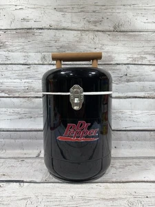 Y2K Dr Pepper Soda Promo Advertising Metal Wood Handle Flip Top Insulated Cooler - Picture 1 of 10