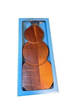 Nuevo en caja Tabla de queso muñeco de nieve Nambe Holiday con esparcidor de sombrero cromado Foto 1 de 4