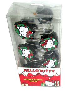NAVIDAD ~ HELLO KITTY ~ Ganchos para cortina de ducha ~ 12 ganchos de poliresina - Imagen 1 de 1