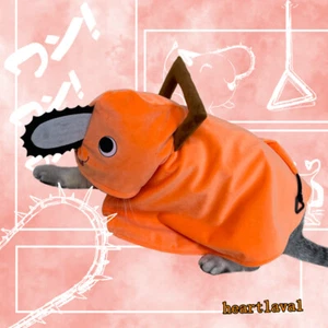 Pochita Little Cat Cloak Clothes Dog Pet Cosplay Hoodie Coat Cape - Picture 1 of 9