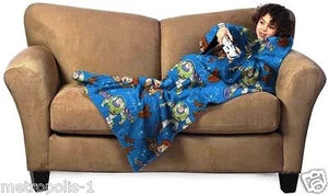 DISNEY PIXAR TOY STORY,COMFY THROW,FLEECE BLANKET W/ SLEEVES,LARGE SIZE,BLUE,NEW - Picture 1 of 6