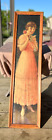 Antique 1906 Sempre Giovine Lady in Pink Advertising Art Yard Long Print Framed