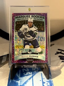 2019-20 OPC Platinum Violet Pixels Quinn Hughes Marquee Rookies RC 103/399 - Picture 1 of 2