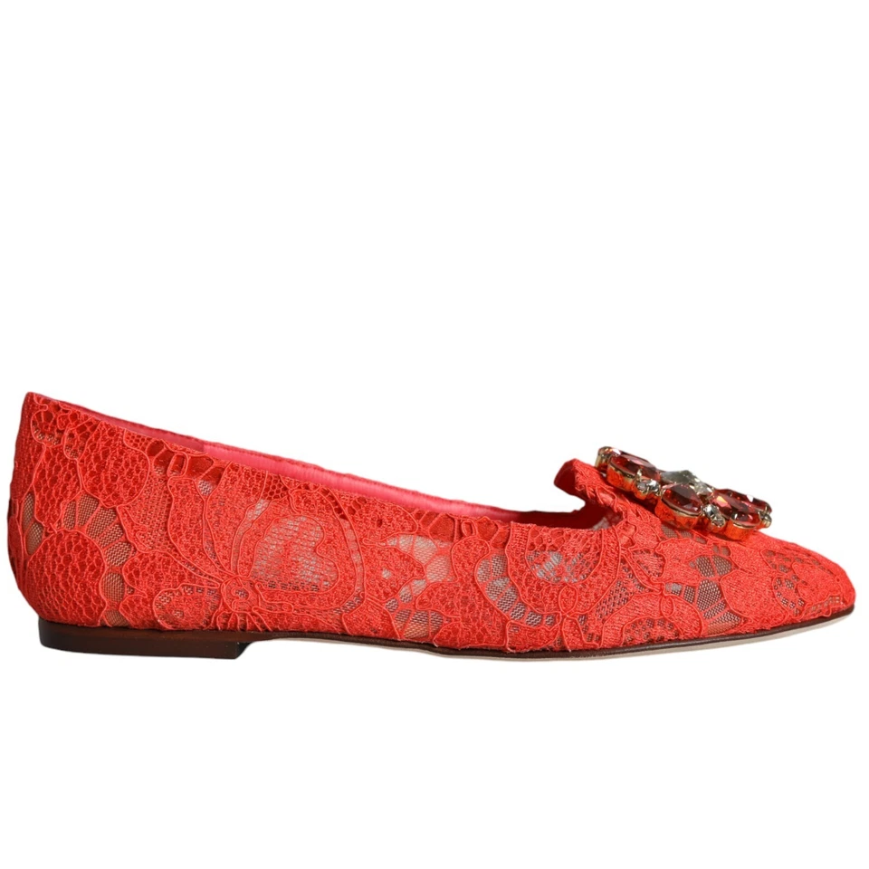 Zapatos DOLCE & GABBANA Coral Encaje Cristal Ballet Pisos Mocasines EU35/US4.5 870usd Foto 1 de 4