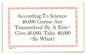 Comic According to Science 40K Germs Transmitted by a Kiss Humor - Picture 1 of 2