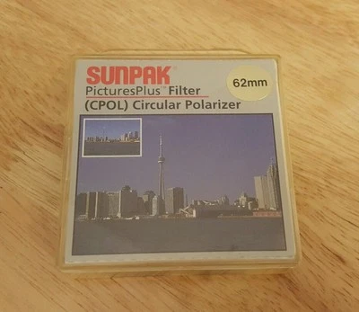 Sunpak 62mm PicturesPlus Filter (CPOL) Circular Polarizer NEW MADE IN JAPAN - Image 1 of 2