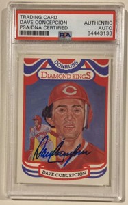 1984 Donruss DK Diamond King DAVE CONCEPCION Signed Auto Baseball Card 2 PSA/DNA