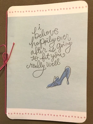 Tarjeta de felicitación de boda Hallmark - Princesa Disney - Creo felizmente siempre... NUEVA (A26) Foto 1 de 4