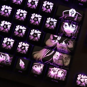 Genshin Impact Hu Tao PBT Keycap Set RGB Backlit Keycaps OEM f/Mechanical Keyboa - Picture 1 of 12