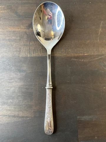 Kirk Stieff Old Maryland Engraved Sterling Silver Serving Spoon - Stainless Bowl Cover