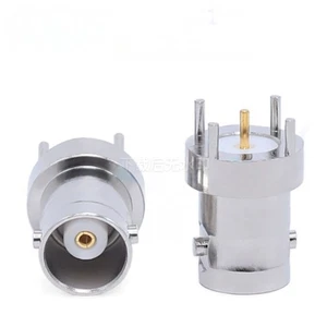 10Pcs 50Ohm brass RF coax connector BNC female solder PCB mount CONNECTOR - Picture 1 of 1