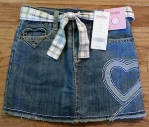 Gymboree Denim Jean Skort Skirt with Sash Peace Love Horses Girls Size 4 NEW - Picture 1 of 3