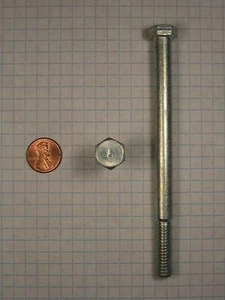 "TORNILLOS TAPA HEXADECIMAL #(3/8""-16) x 5" ACERO, GRADO 2, CHAPADO EN ZINC, 1-1/8"" LONGITUD DE ROSCA - Imagen 1 de 1