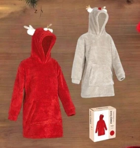 Felpone donna ragazza Pile cappuccio renna Easy Home - Foto 1 di 6