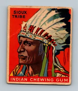 1947 Goudey Gum Indianer #6 Krieger des Sioux-Stammes (E5) - Bild 1 von 2
