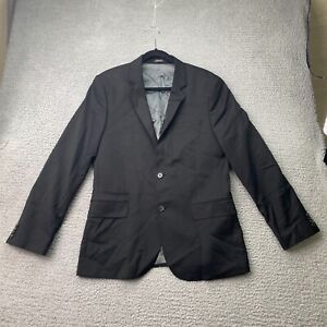 Express Blazer Mens 40R Black Fitted Polyester Stretch Suit Jacket Sport Coat