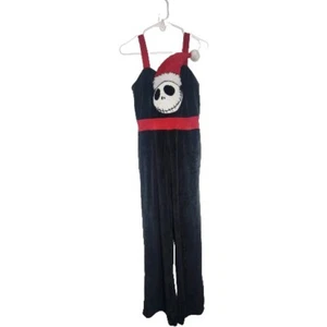 Nightmare Before Christmas Jack Skellington Overalls Junior Girl Velvet M 7-9 - Picture 1 of 14