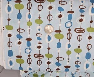 Tela a rayas geométricas azul marrón y verde Robert Kaufman & Monaluna Mingle - Imagen 1 de 4