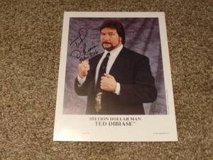 wwf MILLION DOLLAR MAN TED DIBIASE PROMO PHOTO wrestling AUTOGRAPH SIGNED AUTO - Picture 1 of 1