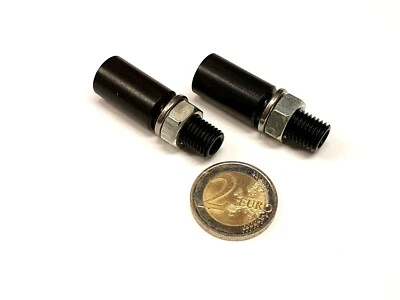 Blinker Adapter 25mm M8 auf M10 Blinkerverlängerung für Motorrad, Alu, schwarz - Bild 1 von 4