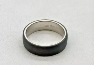 Furrer Jacot 950 Palladium & Carbon Fiber Wedding Band Ring Size 9 - 4.35g - Picture 1 of 5