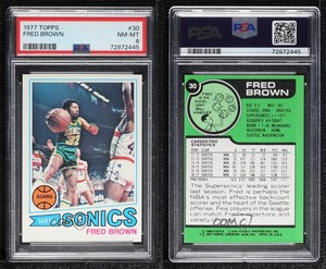 1977-78 Topps White Back Fred Brown #30 PSA 8