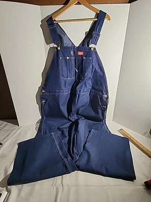 Dickies индиго джинсовой ткани нагрудник комбинезон мужской 46 x 30 заказ мешковатые синие джинсы плотник - Изображение 1 из 4