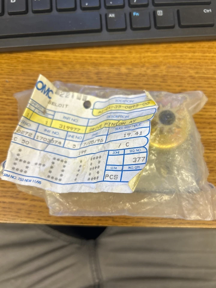 Unidad de piñón de arranque B151 OMC Johnson Evinrude 319977 Foto 1 de 1