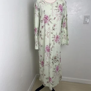 Camisón Floral Vintage OF THE MOMENT Mezcla Algodón Verde Claro Talla Mediana - Imagen 1 de 10