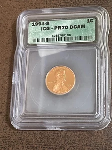 1992 1994 1995 1996 1998 1999 "S" ICG PR70 DCAM Proof Lincoln Cent - Picture 1 of 10