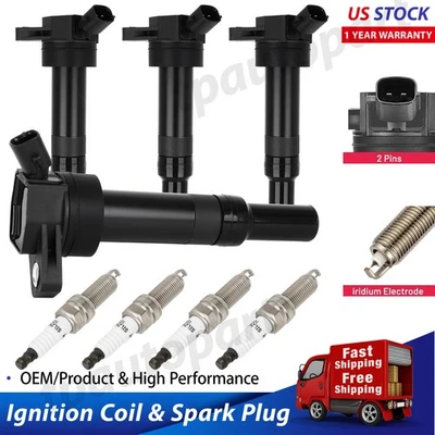 4X Ignition Coils + 4X Spark Plugs for 2012-2016 Hyundai Elantra 1.8L L4 UF651 Foto 1 de 4