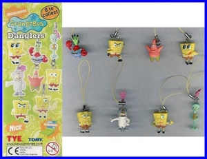 Set 8 FIGURE Danglers SPONGEBOG Laccetto CELLULARE Bob Patrick GASHAPON Tomy - Imagen 1 de 1