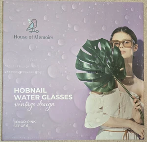 Rosa Nagel Wassergläser House of Memoirs 12oz Vintage Stil Set Menge 6 - Bild 1 von 7
