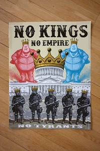 No Kings Sammlerstück Protest Poster - gebraucht in Protest 18.10.2025 in Eugene OR - Bild 1 von 5
