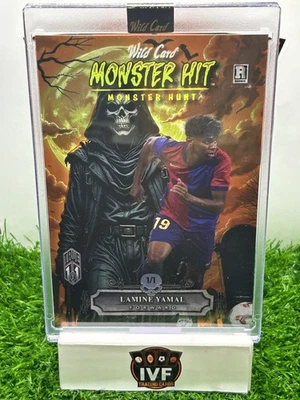 🔥Lamine Yamal 1/1 2025 Wild Card Monster Hunt Mammoth (4x6) Orange National🔥📈 Foto 1 de 2
