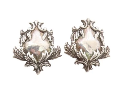 Pendientes vintage de plata de ley 925 STEPHEN DWECK hojas florales grabadas EG13665 Foto 1 de 4