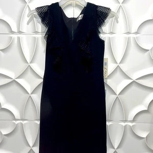 NEW Eliza J black ruffle lace sleeveless jumpsuit 2 v9 - Picture 1 of 7
