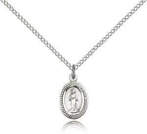 Our Lady of Miraculous Medal Pendant For Women - .925 Sterling Silver Necklac... - Picture 1 of 1