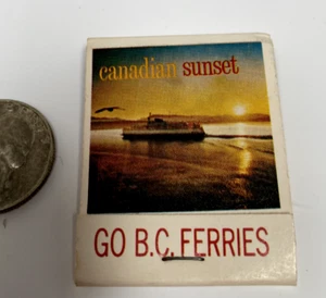 Vintage BC Ferries Matchbook British Columbia Ferry Canadian Sunset record 1960s - Picture 1 of 4