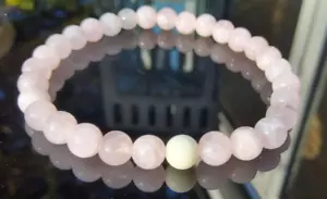 Pulsera de fertilidad de cuarzo de piedra lunar y rosa 6 mm - Imagen 1 de 6