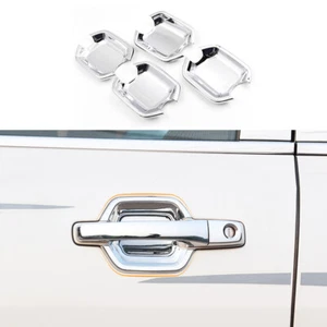 4PC Chrome Outer Door Handle Bowl Trim Fit For Mitsubishi Pajero 2007-2020 5door - Foto 1 di 12