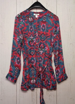 Motherhood maternity top size XL Long Sleeve Floral tunic blouse waist tie - Image 1 of 4