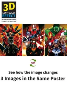 Marvel, The Avengers-3D Poster 3D Effect, 3 images changes,3 In One - Picture 1 of 6