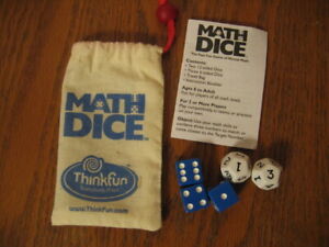 ThinkFun Math Dice Game Ages 8+ Instructions Included + Travel Bag Vintage 2003