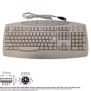 Tastatur USB + PS/2 PS2 PSII 6-Pin Buchse Port Ortec Eagle Touch MCK-800 Beige - Bild 1 von 6