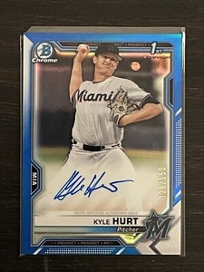 KYLE HURT 2021 Bowman Chrome Auto Blue Refractor 128/150