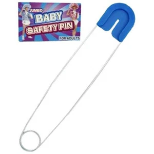 Jumbo Safety Pin Costume Accessory Pink or Blue Adult Baby - Picture 1 of 3